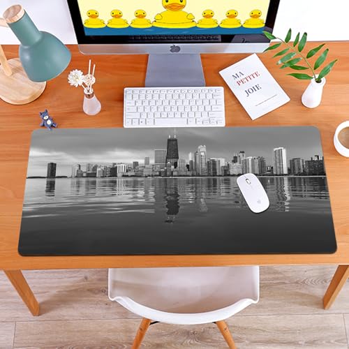 MYAUEYSU Gaming 40x75cm Premium Groß vernähte Kanten langlebig mit high-end Glide und Anti-Rutsch Speed Gaming Mauspad,Skyline von Chicago, nostalgische verwitterte Lake Michigan Harbor Küstenst MYAUEYSU Gaming 40x75cm Premium Groß vernähte Kanten langlebig mit high-end Glide und Anti-Rutsch Speed Gaming Mauspad,Skyline von Chicago, nostalgische verwitterte Lake Michigan Harbor Küstenst von MYAUEYSU