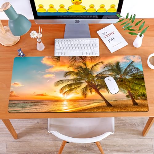 MYAUEYSU Gaming 40x75cm Premium Groß vernähte Kanten langlebig mit high-end Glide und Anti-Rutsch Speed Gaming Mauspad,Strand, tropischer Sandstrand mit Horizont bei Sonnenuntergang und Kokospal MYAUEYSU Gaming 40x75cm Premium Groß vernähte Kanten langlebig mit high-end Glide und Anti-Rutsch Speed Gaming Mauspad,Strand, tropischer Sandstrand mit Horizont bei Sonnenuntergang und Kokospal von MYAUEYSU