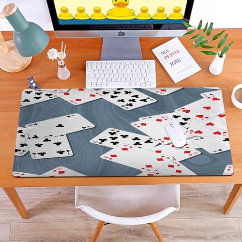 MYAUEYSU Gaming 40x75cm Premium Groß vernähte Kanten langlebig mit high-end Glide und Anti-Rutsch Speed Gaming Mauspad,Zusammenfassung Hintergrund mit Spielkarten auf dem grauen Holztisch MYAUEYSU Gaming 40x75cm Premium Groß vernähte Kanten langlebig mit high-end Glide und Anti-Rutsch Speed Gaming Mauspad,Zusammenfassung Hintergrund mit Spielkarten auf dem grauen Holztisch von MYAUEYSU