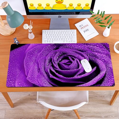 MYAUEYSU Gaming 40x75cm Premium Groß vernähte Kanten langlebig mit high-end Glide und Anti-Rutsch Speed Gaming Mauspad,schöne lila Rose Detail mit Wassertropfen MYAUEYSU Gaming 40x75cm Premium Groß vernähte Kanten langlebig mit high-end Glide und Anti-Rutsch Speed Gaming Mauspad,schöne lila Rose Detail mit Wassertropfen von MYAUEYSU