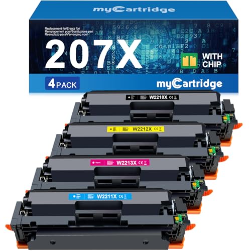 MYCARTRIDGE 207X Toner (MIT CHIP) Ersatz für HP 207X 207A kompatible für hp Color Laserjet pro MFP m283fdw m282nw m255dw W2210X W2211X W2212X W2213X Schwarz Cyan Gelb Magenta 4-Pack von MYCARTRIDGE