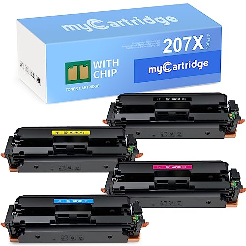 MYCARTRIDGE 207X Toner ( MIT CHIP ) Ersatz für HP 207X 207A kompatible für hp Color Laserjet pro MFP m283fdw m255dw m282nw W2210X W2211X W2212X W2213X Schwarz Cyan Gelb Magenta 4-Pack von MYCARTRIDGE
