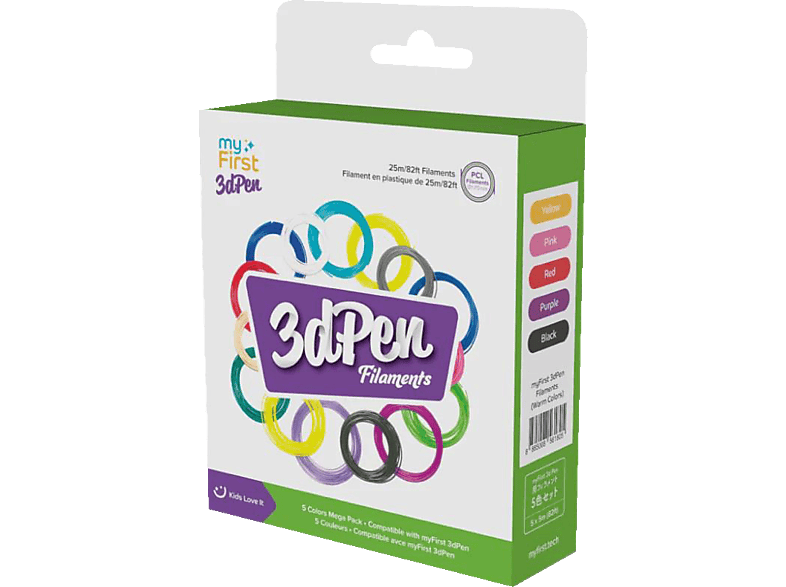MYFIRST 3D Pen Make Filamente, warme Farben, 5er Pack Ersatz-Filamente, Mehrfarbig von MYFIRST