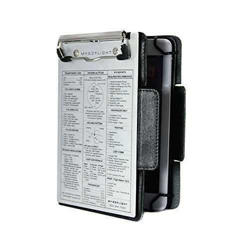 MYGOFLIGHT Universal Mini Leder Folio C EFB Pilot Knieboard und Klemmbrett - passend für Apple iPad Mini 1, 2, 3, iPad Mini 4, iPad Mini 5, iPad Mini 6 und alle anderen 7-8 Zoll Tablets von MYGOFLIGHT