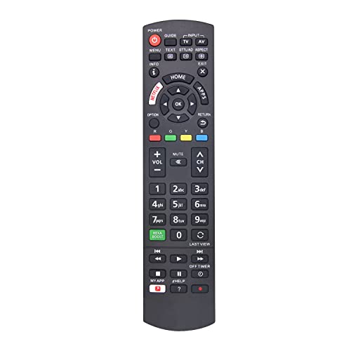 MYHGRC Panasonic Ersatz-Fernbedienung für alle Panasonic Smart TV Viera LCD LED 3D 4K HDTV mit NETFLIX / HOME/APPS Tasten – keine Einrichtung erforderlich N2QAYB000487 N2QAYB000753 von MYHGRC