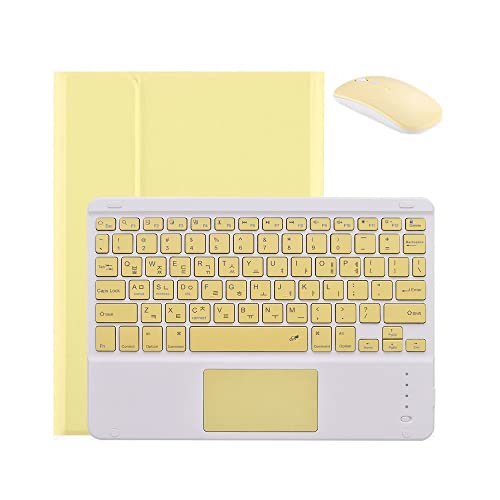HHF TAB Zubehör Für Pad Air 4 4.7 PRO 11 2021 2020 9.7 10.5 10.2, japanische Tastaturkoffer Für Pad 5th 6th 7. 8. Gen Air 2 3 Japanische Tastatur Abdeckung + Tastatur (Farbe : Yellow+Mouse, Größe : von MYLPDZSW