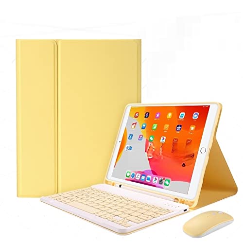 HHF TAB Zubehör Für Pad Pro 10.5 Air 3 10.5 2019 AIR 4 10.9 2020 Tastatur Mausgehäuse Tastaturabdeckung Für Pad 10.2 2021 9. 2020 7. 8. Generation Abdeckung + Tastatur (Farbe : Yellow+Mouse, Größe : von MYLPDZSW