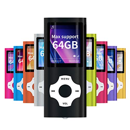 Mymahdi MP3 / MP4 Portable Player, schwarz mit 1,8 Zoll LCD Bildschirm und Memory Card Kartensteckplatz, Max Support 128GB von MYMAHDI