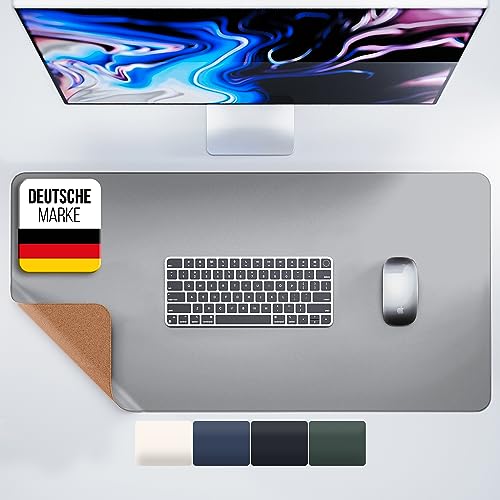 MYMIND® Schreibtischunterlage [Rutschfest] 80x40cm - Premium PU-Leder XXL Mauspad - Schreibunterlage für Homeoffice - Schreibtisch Unterlagenmatte wasserfest - Desk Mat - Schreibtisch Unterlage Büro von MYMIND