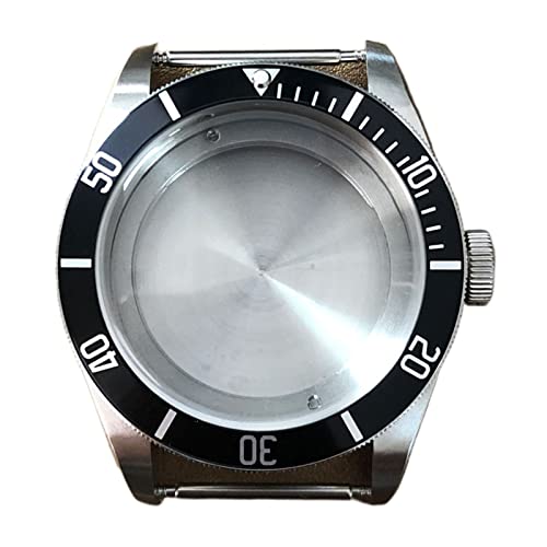 MYOBU Uhr Edelstahl Gehäuse 41mm Mineralglas Montage Japanische NH35/NH36 Automatikwerk Aluminium Ring Lünette, einfarbig, Einheitsgröße von MYOBU