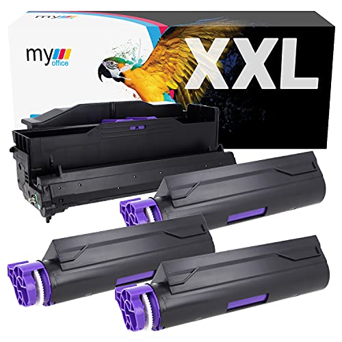 MYOFFICE 44574702 44574302 Tonerkartusche und Trommel für Oki B411d B411dn B431d B431dn MB461 MB461dn MB471dnW MB471w MB491 MB491dn Kompatibel Schwarz Drucker 3000 Seiten Toner 25000 Seiten Tromme von MYOFFICE
