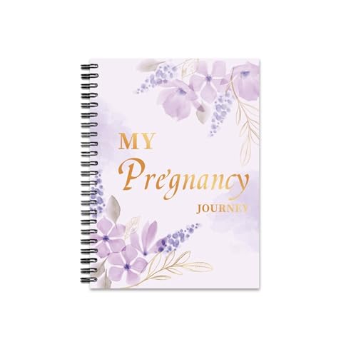 Mein Schwangerschaftstagebuch: Planer, Praxisschein, Fötus-Tracker & Emotionen - Mit Aufklebern & Fototaschen - Perfekt for Erwartende(Lila) von MYOLIO