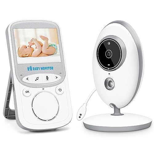 Babyphone Kabelloses Video-Babyphone mit Kamera Babyphones mit Zwei-Wege-Audio, 2,4-Zoll-Display, Raumtemperaturmonitor, Nachtsicht, 70-Grad-Objektiv von MYPIN