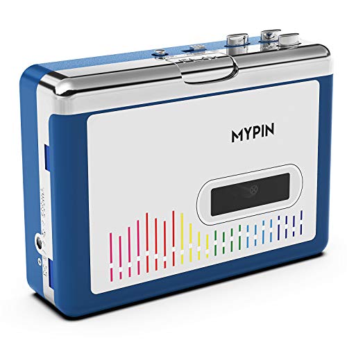 MYPIN Bluetooth-Kassettenspieler mit Kopfhörer, Bluetooth-Ausgang für Kopfhörer/Lautsprecher, Walkman, 2 AA-Batterien oder USB-Stromversorgung, 3,5mm-Kopfhöreranschluss von MYPIN