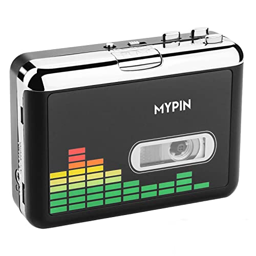 MYPIN Kassettenspieler, Tragbarer Kassettenkonverter USB Audio Kassette zu MP3 Player Konverter Kassette Auto-Rücklauf-Audio Notebook Retro Band Walkman Player mit Kopfhörer, braucht Keine Computer von MYPIN