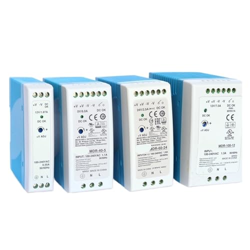 1 STÜCK Schienentyp Schaltnetzteil MDR-10 20 40 60 100W-5 12 24V Ausgang industrielle DIN-Schiene (Farbe: MDR-60, Größe: 5V) von MYRRHE