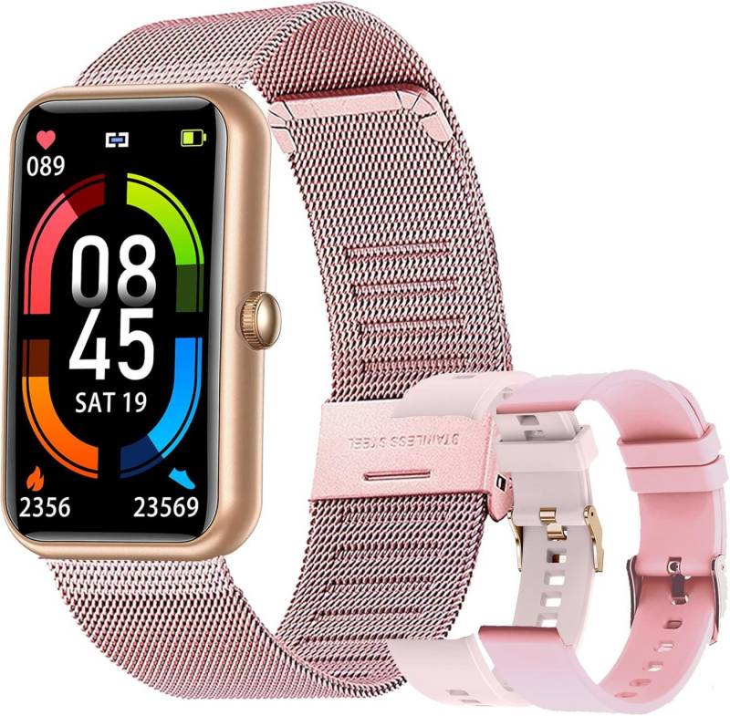 MYSHUN Fitness Tracker mit Pulsuhr, IP68 Sportuhr Schrittzähler Schlafmonitor Smartwatch (1,57 Zoll, Android, iOS), Gesundheitsfunktionen Integrierter Herzfrequenzsensor für Damen Herren von MYSHUN