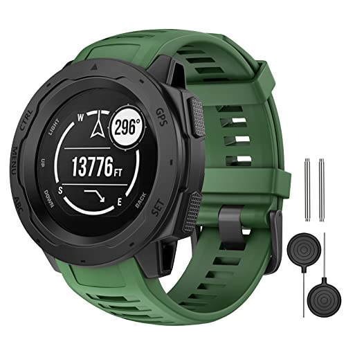 MYSNBKN Armband Kompatibel mit Instinct, Ersatzarmband aus weichem Silikon für Garmin Instinct/Instinct 2/Solar Tactical mit Adapterwerkzeugen von MYSNBKN