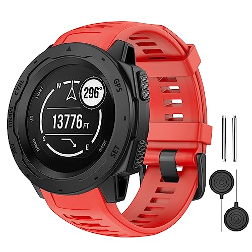 MYSNBKN Armband Kompatibel mit Instinct, Ersatzarmband aus weichem Silikon für Garmin Instinct/Instinct 2/Solar Tactical mit Adapterwerkzeugen von MYSNBKN