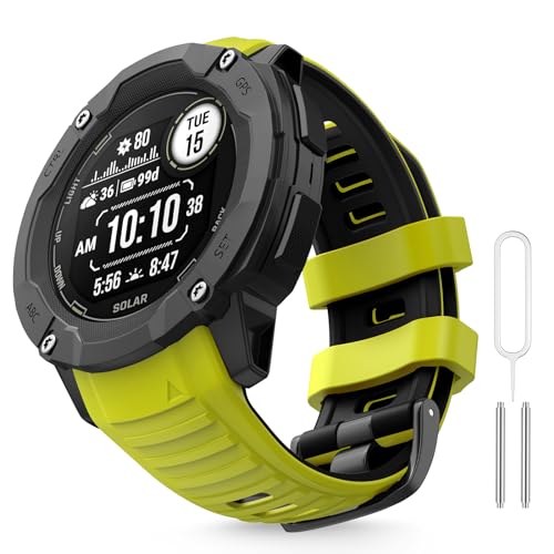 MYSNBKN Armband Kompatibel mit Instinct 2X, Solar, Tactical Soft Silikon Ersatzarmband mit Adapter Tools von MYSNBKN