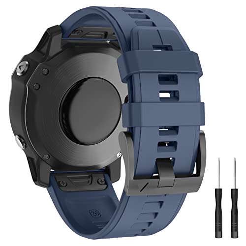 MYSNBKN Armband für Fenix 5X /Fenix 5X Plus/Fenix 6X /Fenix 6X Pro/Fenix 3/Fenix 3 HR/Descent MK1 /D2 Delta PX/D2 Charlie, 26mm Breite Silikon Ersatzarmbänder Quick-Fit Uhrenarmband MYSNBKN Armband für Fenix 5X /Fenix 5X Plus/Fenix 6X /Fenix 6X Pro/Fenix 3/Fenix 3 HR/Descent MK1 /D2 Delta PX/D2 Charlie, 26mm Breite Silikon Ersatzarmbänder Quick-Fit Uhrenarmband von MYSNBKN