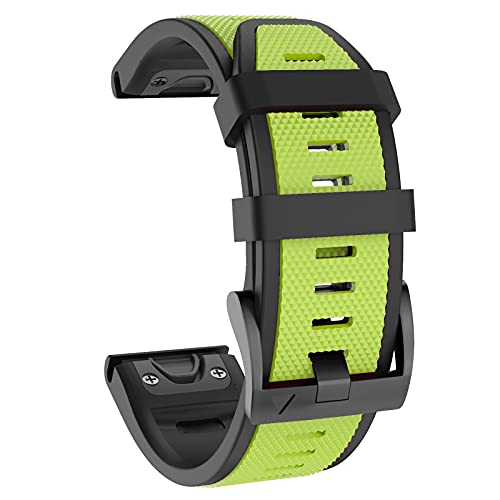 MYSNBKN Armband für Garmin Fenix 5X /Fenix 5X Plus/Fenix 6X /Fenix 6X Pro/Fenix 3/Fenix 3 HR/Descent MK1 /D2 Delta PX/D2 Charlie, 26mm Breite Silikon Ersatzarmbänder Quick-Fit Uhrenarmband für Garmin von MYSNBKN