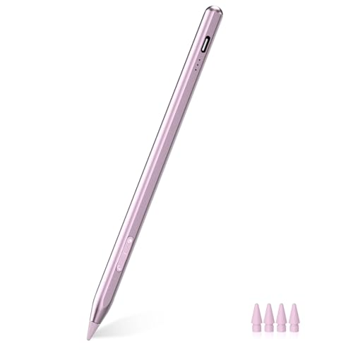 MYSTILUCK Rosa Stift für Apple iPad (2018-2024) – 2-Fach Schnellladung, Neigungssensitivität & Palm Rejection, Kompatibel mit iPad Pro 12.9 Zoll (M4/M3/M2), Air 7/6/5/4/3, 10. Gen-6. Gen & Mini 5/6 von MYSTILUCK