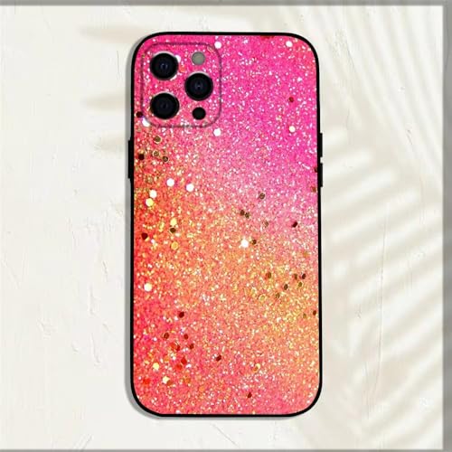MYSXSWHL Coole Handyhülle mit rosa Glitzer für iPhone 16,15,14,13,12,11,Pro,X,XS,Max,XR,Plus,Mini, weiche Schwarze Hülle,Z4,ForiPhone12PROMAX von MYSXSWHL