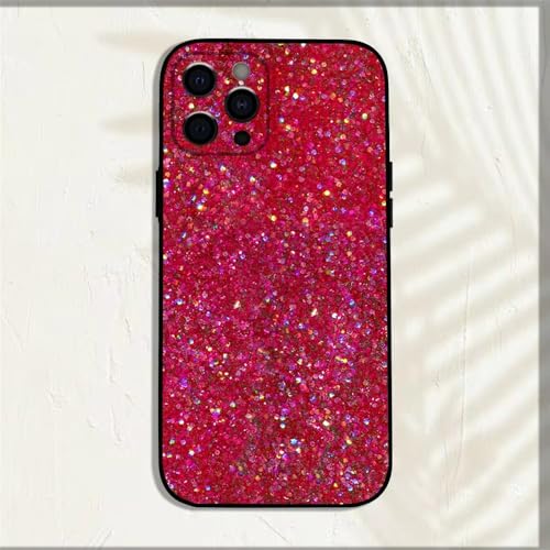 MYSXSWHL Coole Handyhülle mit rosa Glitzer für iPhone 16,15,14,13,12,11,Pro,X,XS,Max,XR,Plus,Mini, weiche Schwarze Hülle,Z5,ForiPhone12PROMAX von MYSXSWHL