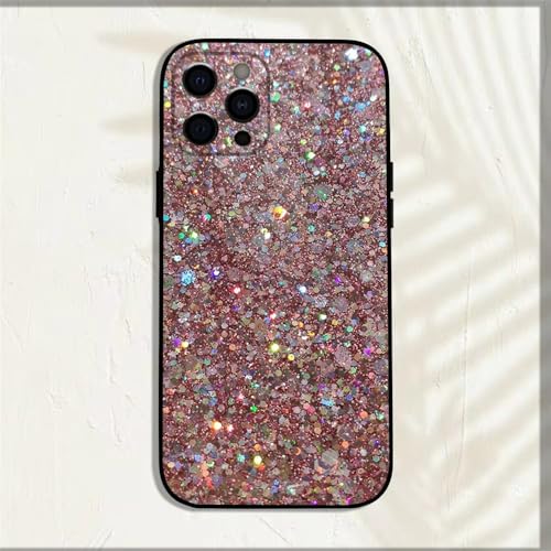 MYSXSWHL Coole Handyhülle mit rosa Glitzer für iPhone 16,15,14,13,12,11,Pro,X,XS,Max,XR,Plus,Mini, weiche Schwarze Hülle,Z8,ForiPhone12PRO von MYSXSWHL