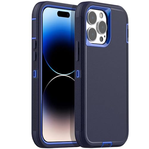 MYSXSWHL Für iPhone 16 11 12 13 14 Pro Max 15 Plus 7 8 SE 2022 Xs XR Robuste, stoßfeste Hybrid-Schutzhülle, Blau Dunkelblau, Für iPhone 15 Pro von MYSXSWHL