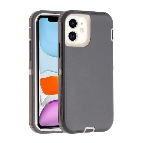 MYSXSWHL Für iPhone 16 11 12 13 14 Pro Max 15 Plus 7 8 SE 2022 Xs XR Robuste, stoßfeste Hybrid-Schutzhülle, Hellgrau-Weiß, Für iPhone 16Pro Max von MYSXSWHL