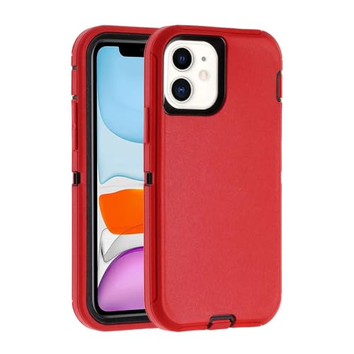 MYSXSWHL Für iPhone 16 11 12 13 14 Pro Max 15 Plus 7 8 SE 2022 Xs XR Robuste, stoßfeste Hybrid-Schutzhülle, Rot-Schwarz-Hülle, Für iPhone 14 Pro von MYSXSWHL