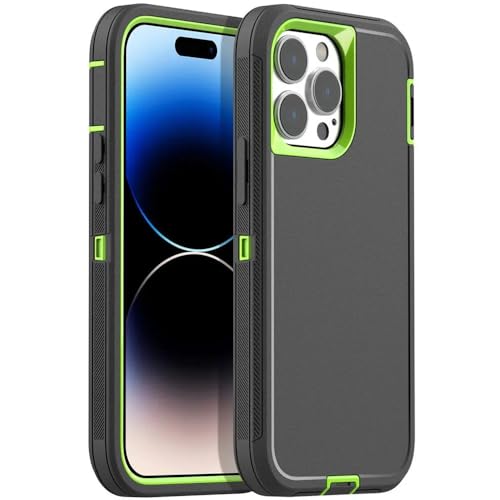 MYSXSWHL Für iPhone 16 11 12 13 14 Pro Max 15 Plus 7 8 SE 2022 Xs XR Robuste, stoßfeste Hybrid-Schutzhülle, dunkelgraugrün, für iPhone 13 14 von MYSXSWHL