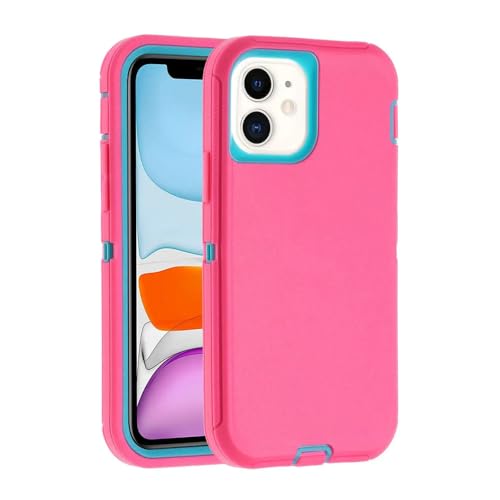MYSXSWHL Für iPhone 16 11 12 13 14 Pro Max 15 Plus 7 8 SE 2022 Xs XR Robuste, stoßfeste Hybrid-Schutzhülle, rosa hellblau, für iPhone 14 Pro von MYSXSWHL