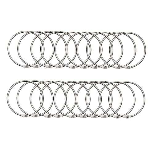 Binderinge, 20 Stück Binder-Metallringe, Loseblatt-Buchkarten-Binderringe, DIY-Memo-Karten-Loseblattringe for Schule, Zuhause oder Büro(21mm) von MYXJX