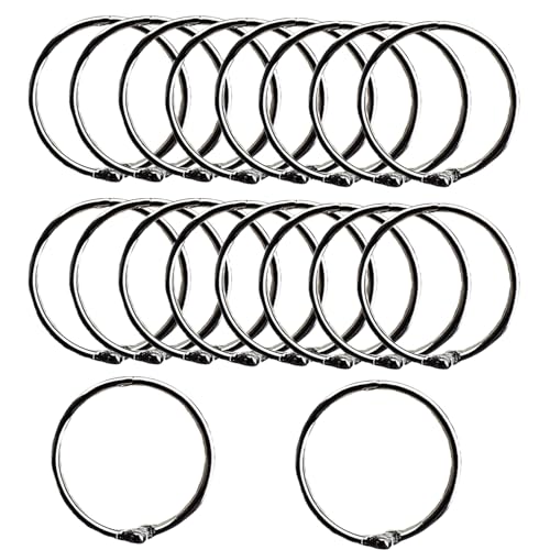 Binderinge, 20 Stück Buchbinderringe aus Metall, glatte und solide DIY kleine Binderinge for Papierkarten, Schule, Büro, Zuhause(62mm) von MYXJX