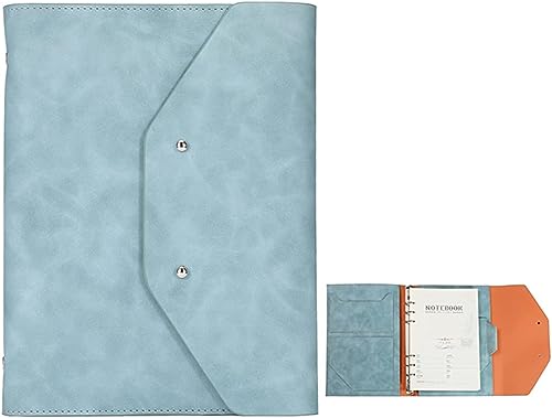 Portfoliomappe a4, A5 6 Ringbuch Business-Ordner for Interview-Konferenz und Präsentation Notebook Pocket Organizer(Blue Blue) von MYXJX