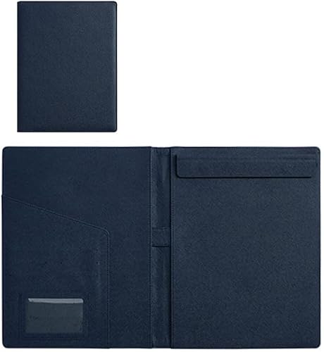 Portfoliomappe a4, Business-Ordner A4 Schreibblock Dokument Organizer for Frauen Schule Büro Konferenz Clip Boards(Dark Blue) von MYXJX