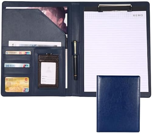 Portfoliomappe a4, Halter Lebenslauf Interview Dokument Organizer Konferenz Notizblock Clip Boards(Blue) von MYXJX