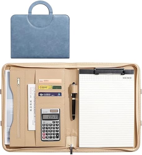 Portfoliomappe a4, Klemmbrett Business Konferenztasche for Damen und Herren(Blue) von MYXJX