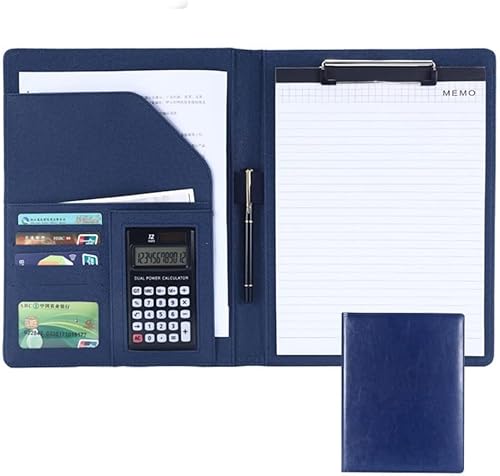 Portfoliomappe a4, Klemmbrett im A4-Format, Organizer for Bewerbungsgespräche, Konferenzen und juristische Dokumente for Damen/Herren(Blue) von MYXJX