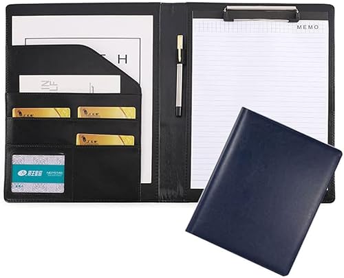 Portfoliomappe a4, Klemmbrett mit Abdeckung for Rechtsblockhalter, Briefgröße A4, for Geschäftskonferenzen, Notizblöcke, Klemmbretter(Blue) von MYXJX