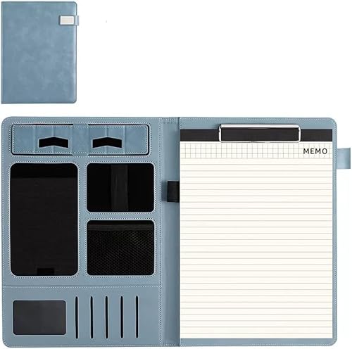 Portfoliomappe a4, Ordner Business Konferenz Organizer Notebook Ordner Tablet Hülle Präsentationsschlitz Kartenaufbewahrung(Blue) von MYXJX