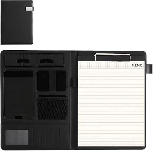 Portfoliomappe a4, Ordner Business Konferenz Organizer Notebook Ordner Tablet Hülle Präsentationsschlitz Kartenaufbewahrung(Svart) von MYXJX