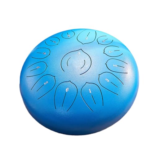 Zungentrommel, 12 Zoll 13 Noten Schlaginstrument Handpan Drum Tank Drum mit Tasche, Gummischlägel Ideales Weihnachtsgeschenk(Blue) von MYXJX