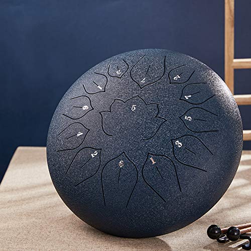 Zungentrommel, 13 Noten 12 Zoll C-Tonart Handpan Drum Kit Tank Drum Schlaginstrument mit Trommelschlägel Reisetragetasche(Blue) von MYXJX
