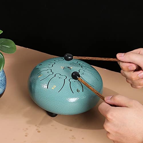 Zungentrommel, 13-Zoll-Zungentrommel-Musikinstrument for Kinder, tragbares Mini-8-Ton-Handpan-Trommel-Schlaginstrumentenset(Blue) von MYXJX