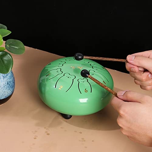 Zungentrommel, 13-Zoll-Zungentrommel-Musikinstrument for Kinder, tragbares Mini-8-Ton-Handpan-Trommel-Schlaginstrumentenset(Green) von MYXJX