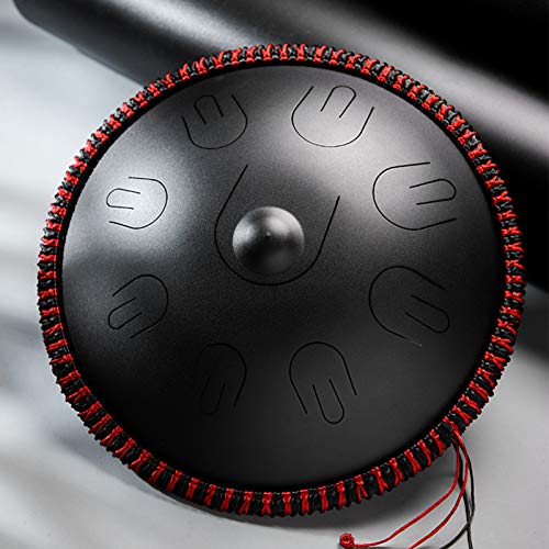 Zungentrommel, 14 Zoll, 9 Töne Harmonische Handpan Trommel Schlaginstrument Handtrommel for Meditation, Yoga und Zen(Black) von MYXJX